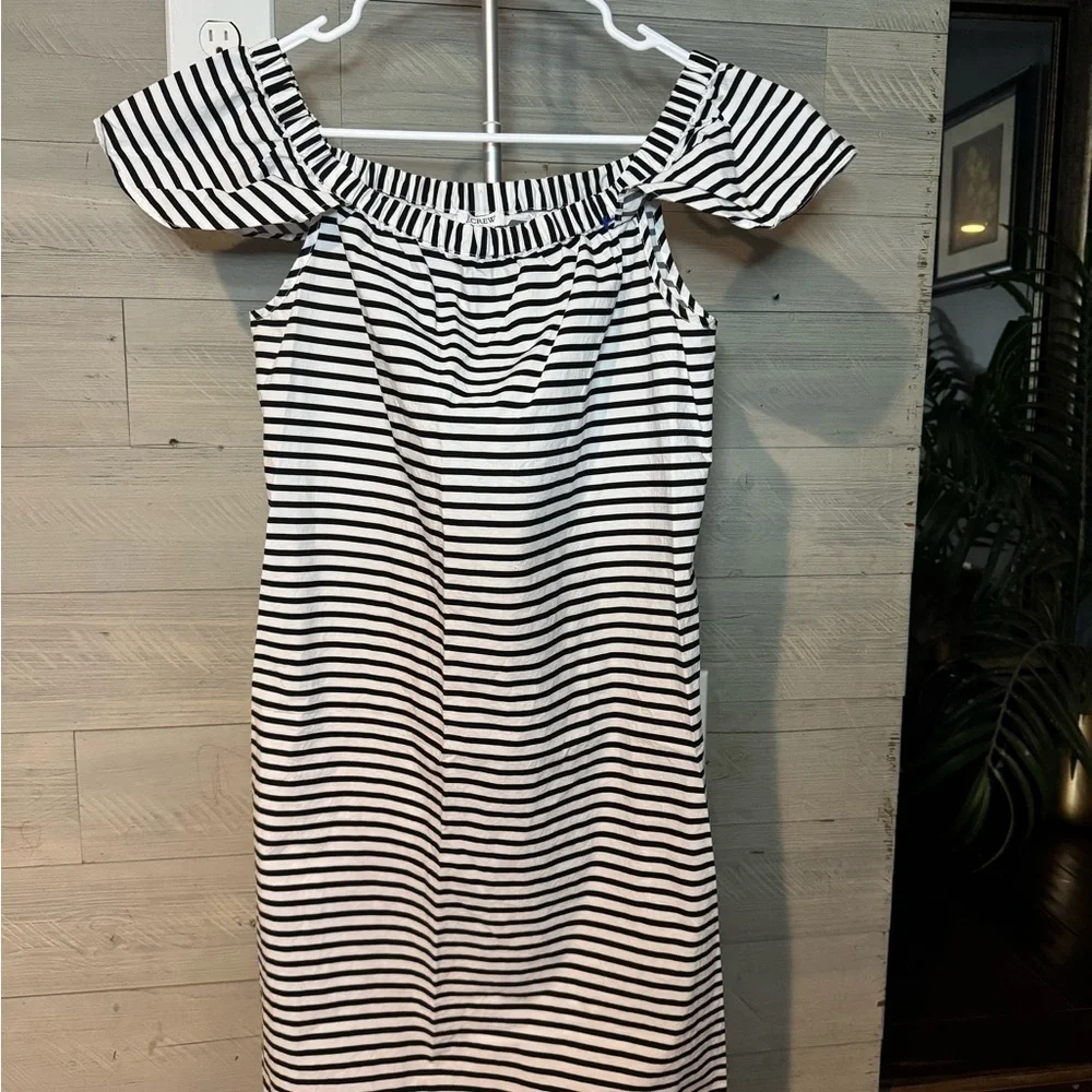 J.Crew Black and White Striped Dress